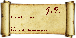 Guist Iván névjegykártya